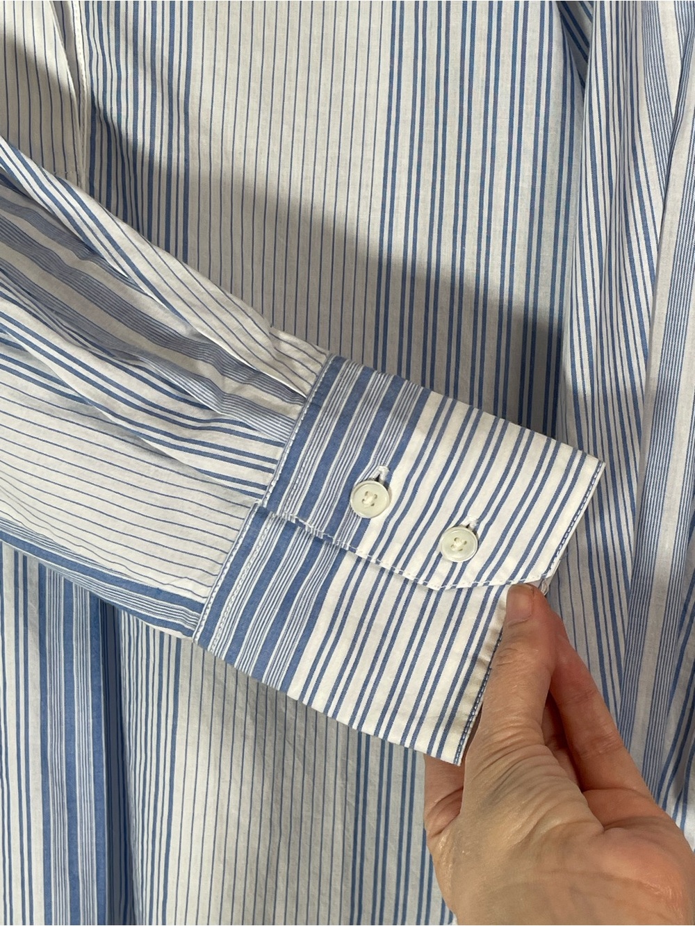 Madewell NWT Notch-Collar Popover Shirt Size Small in Hermitage Blue Stripe - Picture 6 of 12